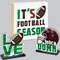 Football Season Wooden Box Signs Set – 3Pcs Sports Table Centerpieces, Rustic It’s Football Season Tiered Tray Decor for Bedroom, Party Shelf, Boys Room & Home Display